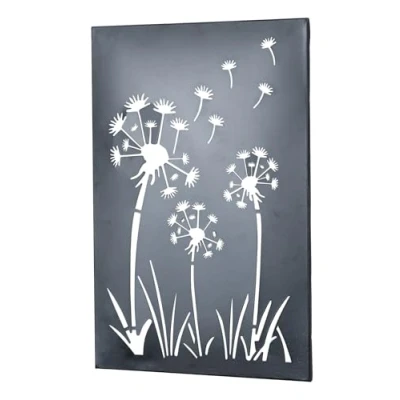 Abbildung von Levandeo® Wandbild, Wandbild Pusteblume H45cm Schwarz Metallbild Wanddeko Metalldeko