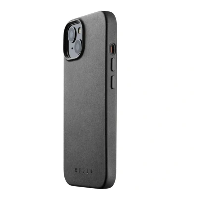 Abbildung von MUJJO Lederhülle mit MagSafe iPhone 14 / 15 schwarz CL 023 BK