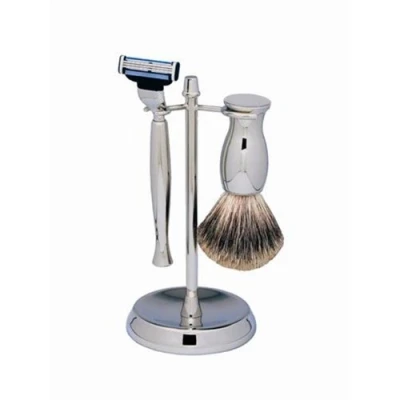 Abbildung von Erbe Shaving Shop Rasierset dreiteilig, verchromt/gl&auml;nzend, Gillette Mach 3