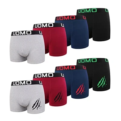 Abbildung von L&amp;K 8er Pack Boxershorts Herren Baumwolle Klassische Unterhosen Männer Unifarben Retroshorts 1117D 4XL