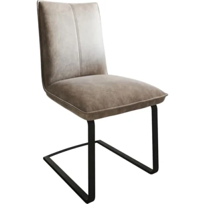 Abbildung von Schwingstuhl Lelio Flex Taupe Vintage Freischwinger flach Schwarz Taschenfederkern