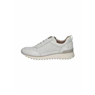 Abbildung von CAPRICE Damen Sneaker flach aus Leder mit Schnürsenkeln, Weiß (White Deer), 37 EU