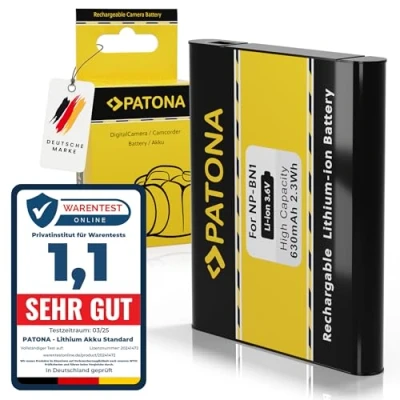 Abbildung von PATONA Akku Ersatz für Sony NP BN1 Batterie Kompatibel mit CyberShot DSC QX100 T99 TF1 TX5 TX100V W710 W730 WX80 WX200