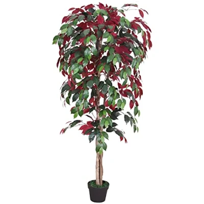 Abbildung von Decovego Kunstpflanze Künstliche Pflanze Benjamin Ficus künstlicher Baum Künstlich im Topf Plastik Pflanzen Zimmerpflanze wie Echt Deko Innendekoration 150 cm