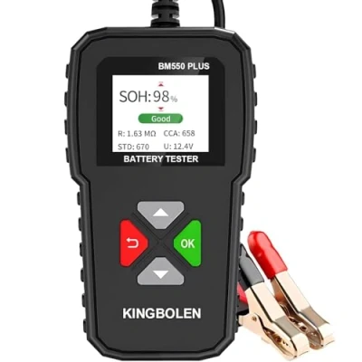 Abbildung von Autobatterietester 6V 12V 24V,KINGBOLEN BM550 PLUS 100 2000 CCA Auto Spannungsprüfer,2Ah 220Ah Autobatterie Prüfgerät,BatterieTester KFZ für ATV SUV LKW Boot Motorrad.
