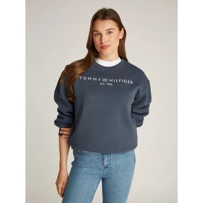 Abbildung von Tommy Hilfiger CORP LOGO Sweatshirt, Damen, Größe: Small, Military denim