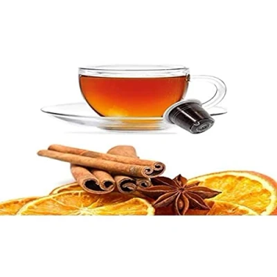 Abbildung von KICKKICK Orange und Zimt Kräutertee Kapseln für Nespresso Maschine MADE IN ITALY (50 Stck.) Natürliche Kompatibel Tee Kaffeemaschine