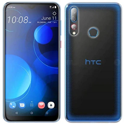 Abbildung von cofi1453® Silikon Hülle Basic kompatibel mit HTC Desire 19+ Plus Case TPU Soft Handy Cover Schutz Transparent