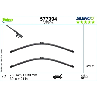 Abbildung von Scheibenwischer Valeo 577994 vorne Flachbalkenwischblatt BMW: