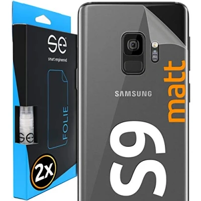 Abbildung von smart engineered [2 Stück] Entspiegelte 3D Schutzfolien für die Rückseite kompatibel mit Samsung Galaxy S9, matt, selbstheilender Schutz vor Schmutz und Kratzern, Backcover, kein Schutzglas