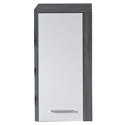 Abbildung von trendteam smart living Hängeschrank Wandschrank Badezimmer Miami Aufbaumaß (BxHxT) 36 x 79 23 cm Farbe Rauchsilber mit Weiß 125950303