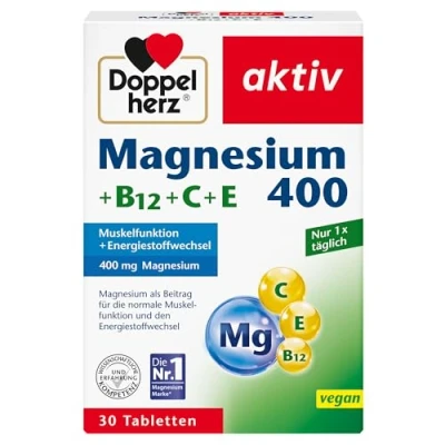 Abbildung von Doppelherz Magnesium 400+B12+C+E Tabletten