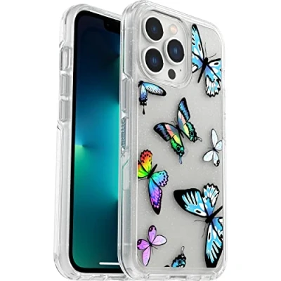 Abbildung von OtterBox Symmetry Clear Hülle für iPhone 13 Pro, stoßfest, sturzsicher, schützende dünne Hülle, 3X Butterfly