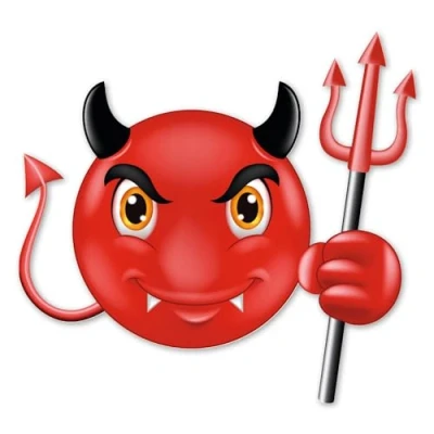 Abbildung von easydruck24de 1 Smiley Aufkleber Teufel I kfz_246 9 x 8,5 cm groß Teufelchen Sticker für Motorrad Moped Mofa Roller Notebook Laptop Auto wetterfest