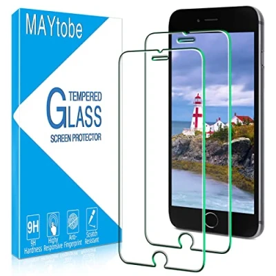 Abbildung von MAYtobe 2 Stück Schutzfolie für iPhone SE 3/2 (Modell 2022/2020) Panzerfolie, Glas Displayschutzfolie, Frei von Kratzern, 0,33mm Ultra Klar, 9H Härte, Ultrabeständig, Blasenfrei