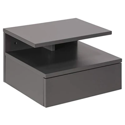 Abbildung von ACTONA GROUP Nachttisch &quot;Ashlan Nachtkommode&quot;, Nachtschrank, wandmontiert, 1 Schublade, Fachboden, Metallschienen