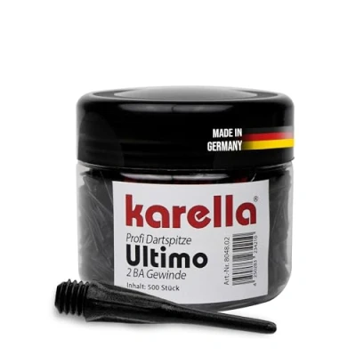 Abbildung von Karella Dartpfeil Softspitzen Ultimo 500 St. in Dose 2BA Gewinde Schwarz