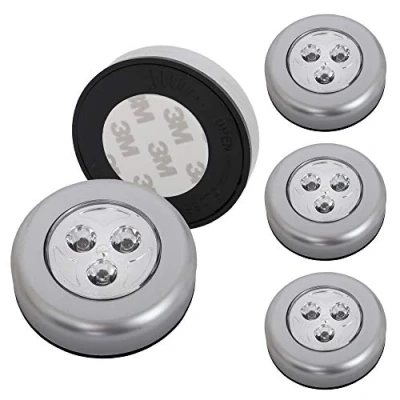 Abbildung von Briloner Leuchten LED Unterbauleuchte 2633 054, An/Aus via Push, Batteriebetrieb, selbstklebend, Push Light, 6,8x2,3cm, Titanfarbig, Schrank, Schublade, Küchenlampe