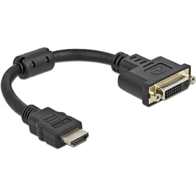 Abbildung von Delock Adapter HDMI Stecker zu DVI 24+5 Buchse 4K 30 Hz 20 cm