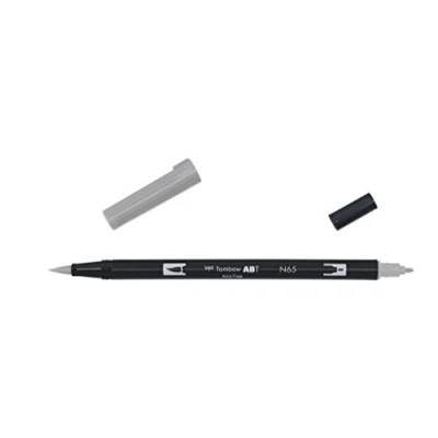 Abbildung von Tombow ABT Dual Brush Pen, N65 1P, Stift mit zwei Spitzen, perfekt fürs Hand Lettering und Bullet Journal, wasservermalbar, cool gray 5