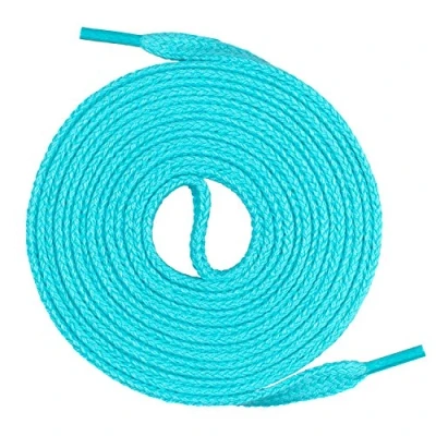 Abbildung von Mount Swiss Schnürsenkel flach Türkis aus 100% Baumwolle für Sneakers Sportschuhe Laufschuhe Trekkingschuhe sehr reißfest 7 mm breit Farbe Länge 200cm
