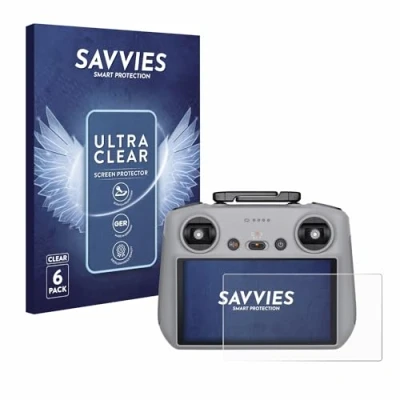 Abbildung von Savvies 6 Stück Schutzfolie für DJI RC 2 Displayschutz Folie Ultra Transparent