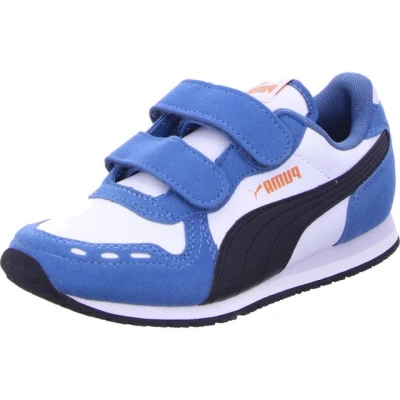 Abbildung von Puma Cabana Racer SL 20 Unisex Sneaker low für Kinder, Größe: 28, White/black/blue horizon/maple syrup Schuhe