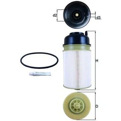 Abbildung von MAHLE ORIGINAL KX 406D Kraftstofffilter Filtereinsatz MERCEDES BENZ: ACTROS MP4, ANTOS