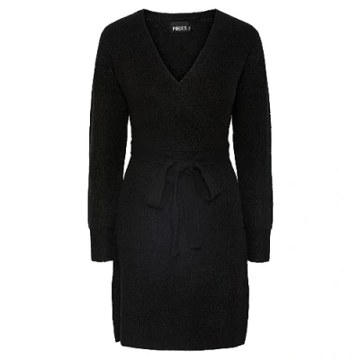 Abbildung von Pieces Ellen WRAP NOOS BC Strickkleid, Damen, Größe: XL, Black
