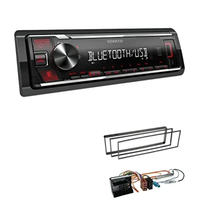 Abbildung von Kenwood KMM BT209 1 DIN Autoradio Media Receiver Bluetooth USB AUX mit Einbauset passend für Citroen C2 2003 2009 schwarz