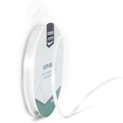 Abbildung von Vaessen Creative Satinband 3mmx10m Weiß