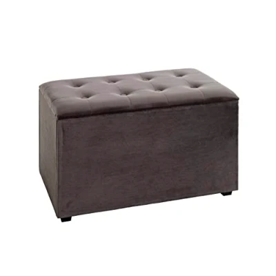 Abbildung von HAKU Möbel Sitztruhe anthrazit, MDF, Textilgewebe Maße: B 65 cm x H 42 T 40 cm, Style: Art Deco