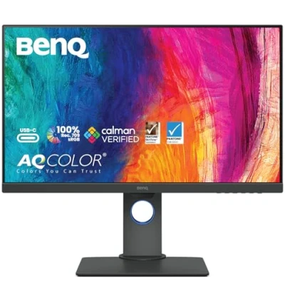 Abbildung von BenQ PD2705Q Grafiker Monitor (AQCOLOR Technologie, 27 Zoll, QHD, IPS, USB C Laden, DP / HDMI, KVM, Hardware kalibriert, Höhenverstellbar), MacBook kompatibel, schwarz