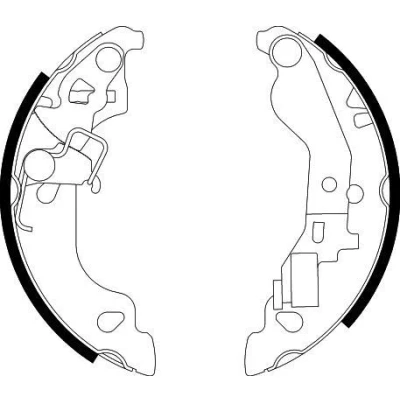 Abbildung von HELLA 8DB 355 002 571 Bremsbacken 180 32 mit Handbremshebel FIAT: Punto II Schrägheck
