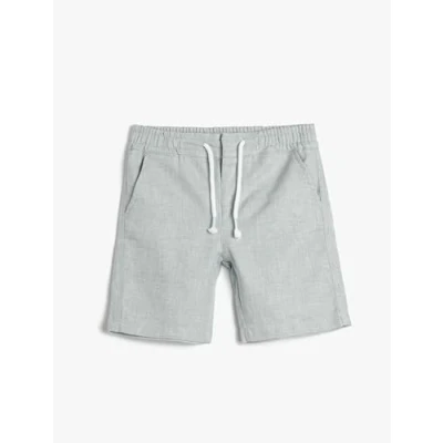 Abbildung von Koton Boys Linen Shorts Drawstring Elastic Waistband Pocket Detail