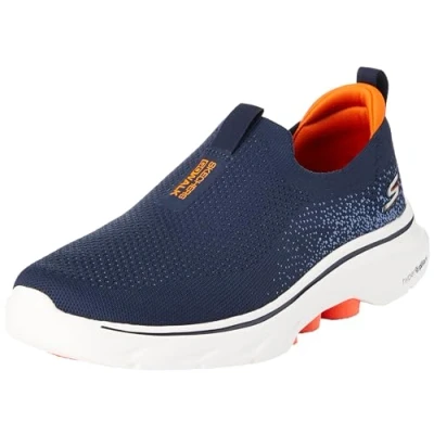 Abbildung von Skechers GO WALK 7 SLIP ON Sneaker low navy/orange, Herren, Größe: 44, Navy/orange Schuhe