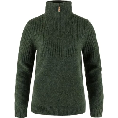 Abbildung von Fjallraven 86993 662 Övik Half Zip Knit W/Övik W Sweatshirt Damen Deep Forest Größe M