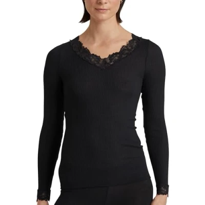 Abbildung von Calida Langarm Unterhemd/shirt, Damen, Größe: 48/50, Ws schwarz