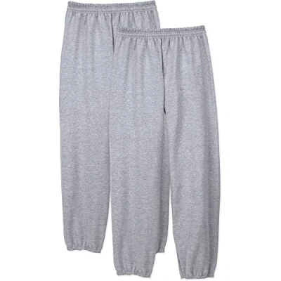 Abbildung von Hanes EcoSmart Best Sweatpants für Herren, athletische Lounge Hose mit gerafften Bündchen, 1 oder 2er Pack, Leichter Stahl, 2 Stück, Mittel