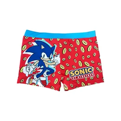 Abbildung von Fashion Uk Sonic The Hedgehog Badehose Badeboxer (DE/NL/SE/PL, Alter, 7 Jahre, 8 Regular, rot)