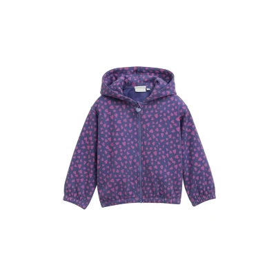 Abbildung von TOM Tailor MIT Alloverprint Kapuzenpullover für Kinder, Größe: 128/134, Dark blue pink heart