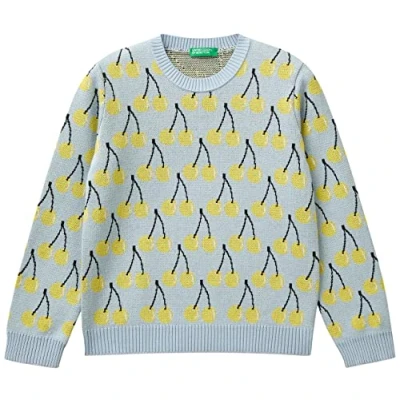 Abbildung von United Colors of Benetton Mädchen Maglia G/C M/L 1094Q103T Pullover, Celeste a Fantasia 902, M