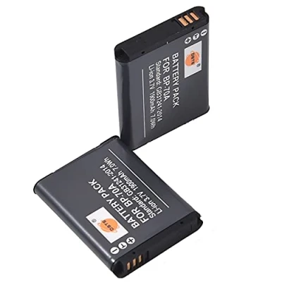 Abbildung von DSTE Electron BP 70A BP70A Wiederaufladbarer Li Ionen Akku (2er Pack), kompatibel mit Samsung ST65 ST66 ST67 ST70 ST72 ST76 ST80 ST90 ST95 ST100 ST700 ST6500 SL50 SL600 SL605 SL630 WB30 F WB35 WB50F