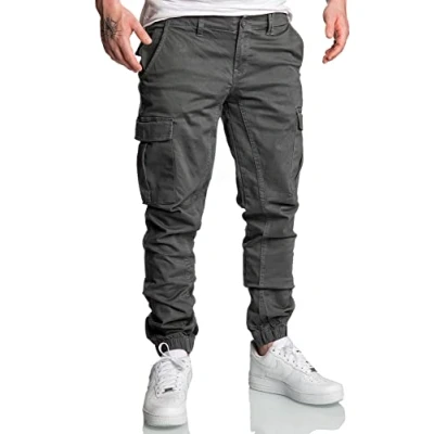 Abbildung von REPUBLIX Herren Jogger Cargo Chino Jeans Hose R2207 Anthrazit W31