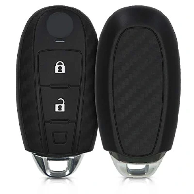 Abbildung von kwmobile Autoschlüssel Hülle kompatibel mit Suzuki Sport 2 Tasten Keyless Go Schlüsselhülle Carbon Schwarz