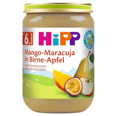 Abbildung von Hipp Früchte, Mango Maracuja in Birne Apfel, 6er Pack (6 x 190 g) Bio