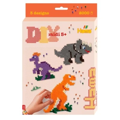 Abbildung von Hama Perlen Bügelperlen Dinosaurier