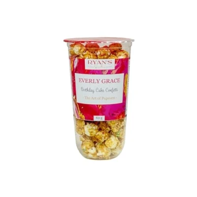 Abbildung von Everly Grace Popcorn Birthday Cake Confetti, 60 g Popcornbecher mit Vanille und Streuseln aus unserer Manufaktur in Augsburg, Deutschland
