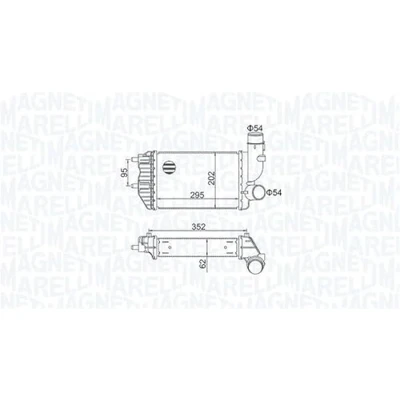 Abbildung von MAGNETI MARELLI 351319205000 Ladeluftkühler FIAT: Ducato II Pritsche/Fahrgestell, Bus, PEUGEOT: Boxer Bus