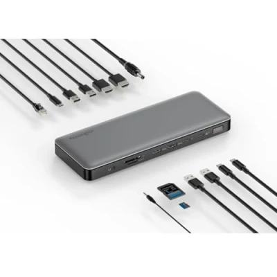 Abbildung von Kensington AD2010T4 Thunderbolt 4 Dockingstation, Dual Monitor 8K/4K, Micro SD Kartenleser, 96W Ausgangsleistung, 2 x HDMI, Ethernet, USB C 3.2 &amp; A Ports (K34111EU)